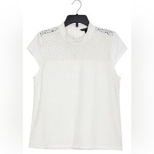 Tommy Hilfiger Women’s XL White Lace Mock Neck Top